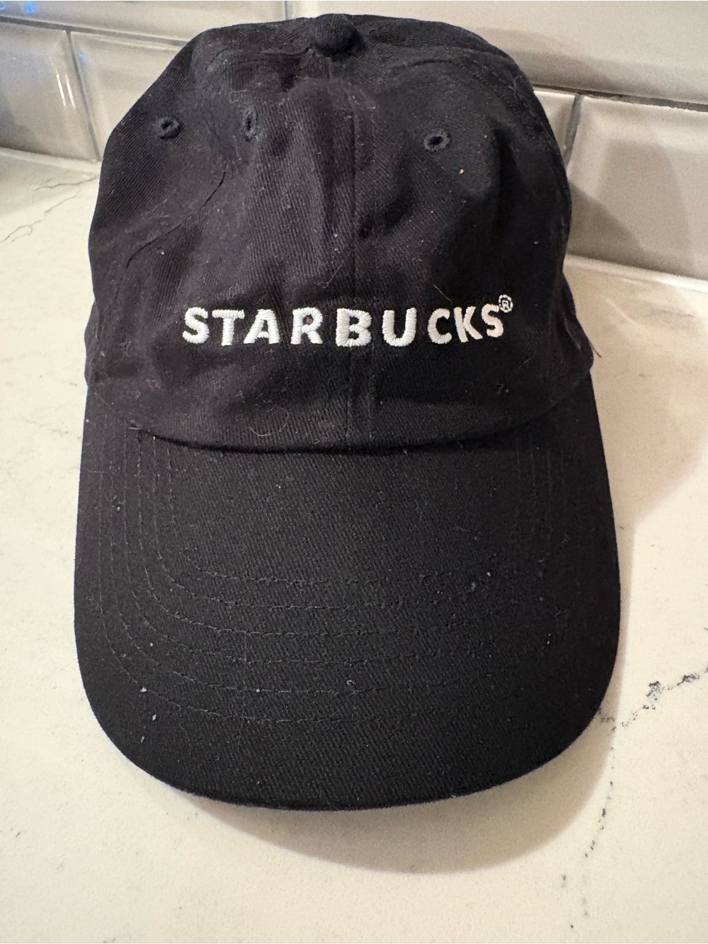 Starbucks Coffee Employee Adjustable Baseball Cap Black Hat Barista Cafe Uniform